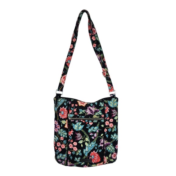 Vera Bradley Handbags - VERA BRADLEY Floral Crossbody Bag Womens Medium Multicolor Cotton Quilted Purse
